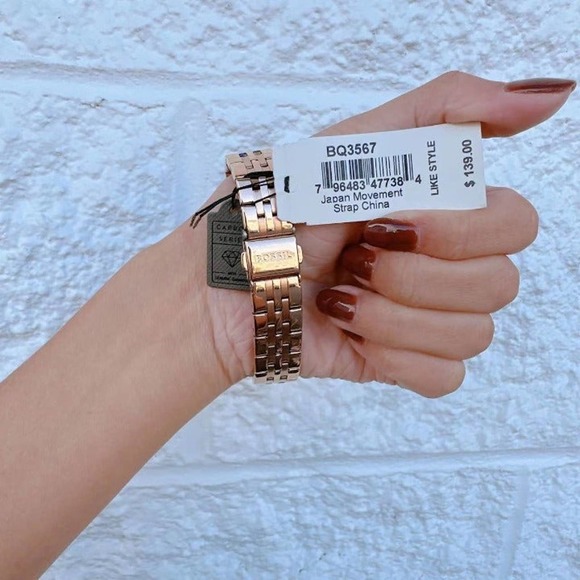 Fossil BQ3567 Lexie Luther Three-Hand Rose Gold-Tone Stainless Steel Watch - Picture 4 of 4